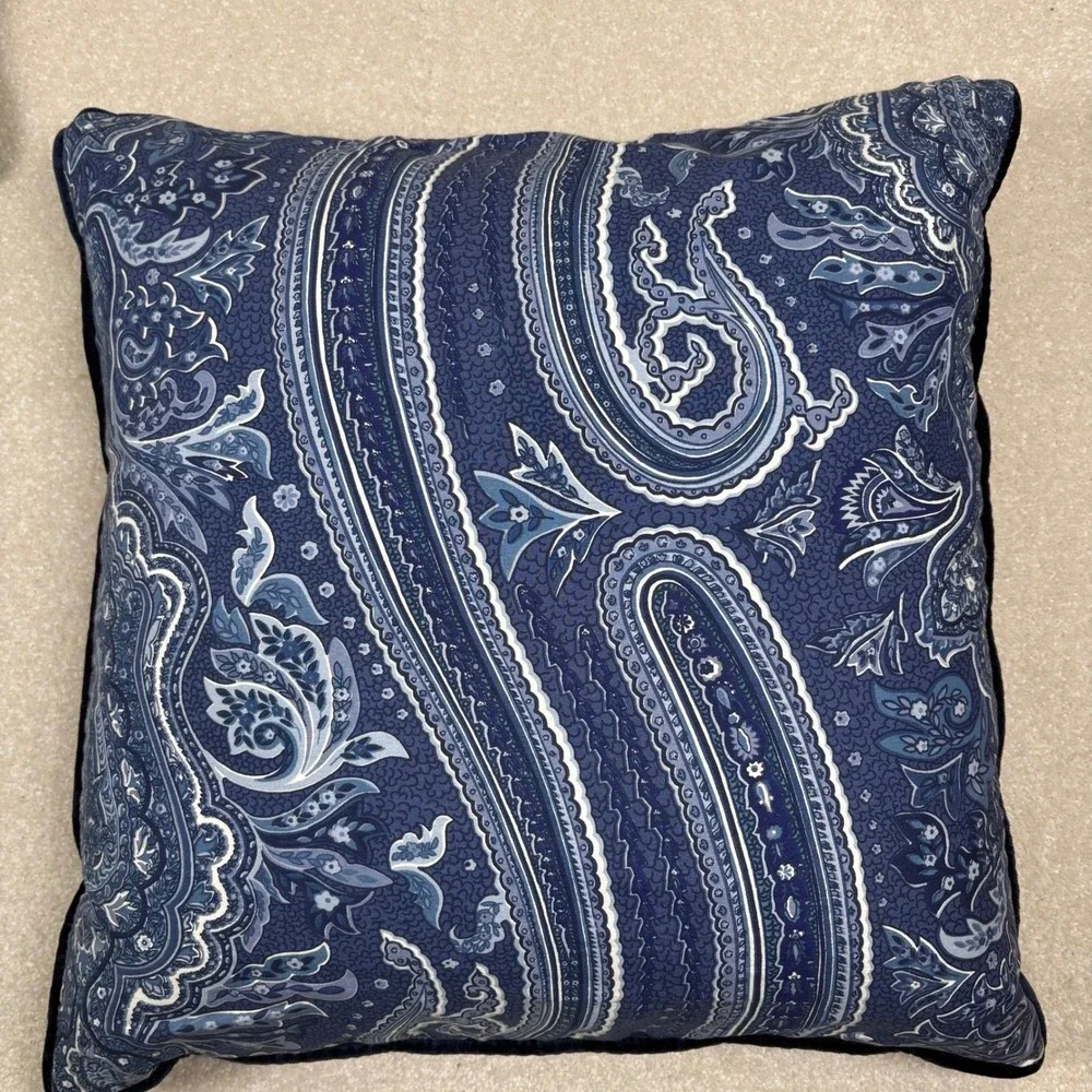 Ralph Lauren Home Blue Paisley Pillow Cover 18x18 Accent Decor